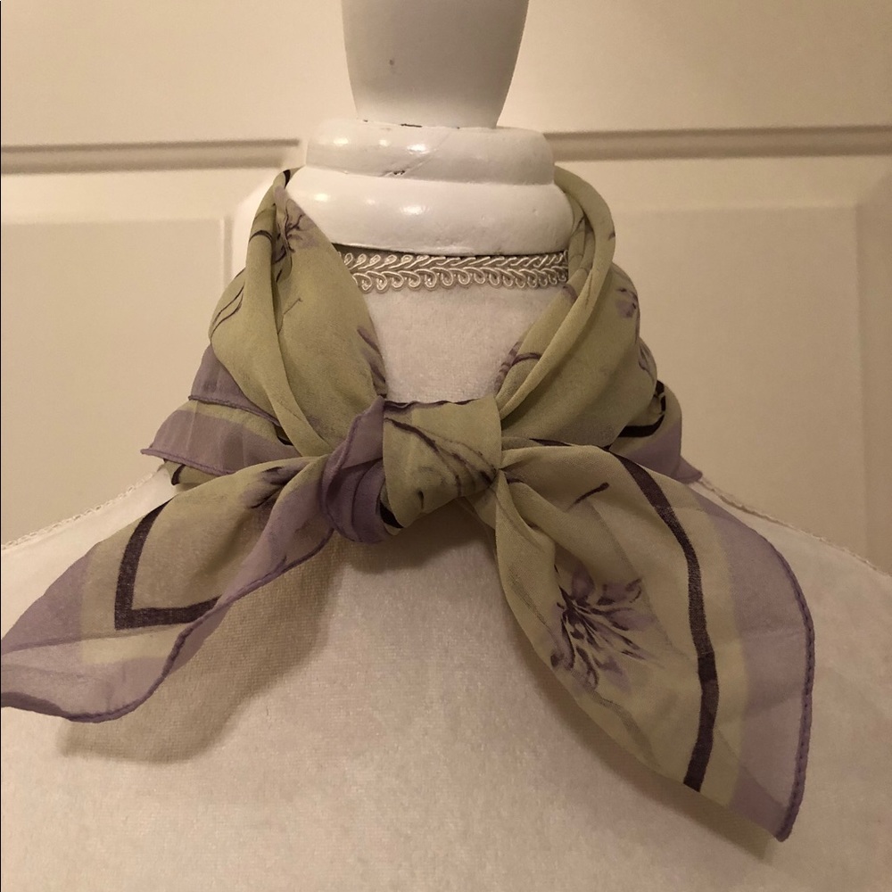 Lime green and lavender scarf